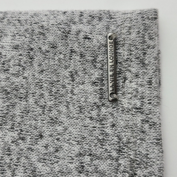 La Vie en Rose Open Front Hooded Cardigan Heathered Grey Pin Pockets Size XS / S - Picture 5 of 14